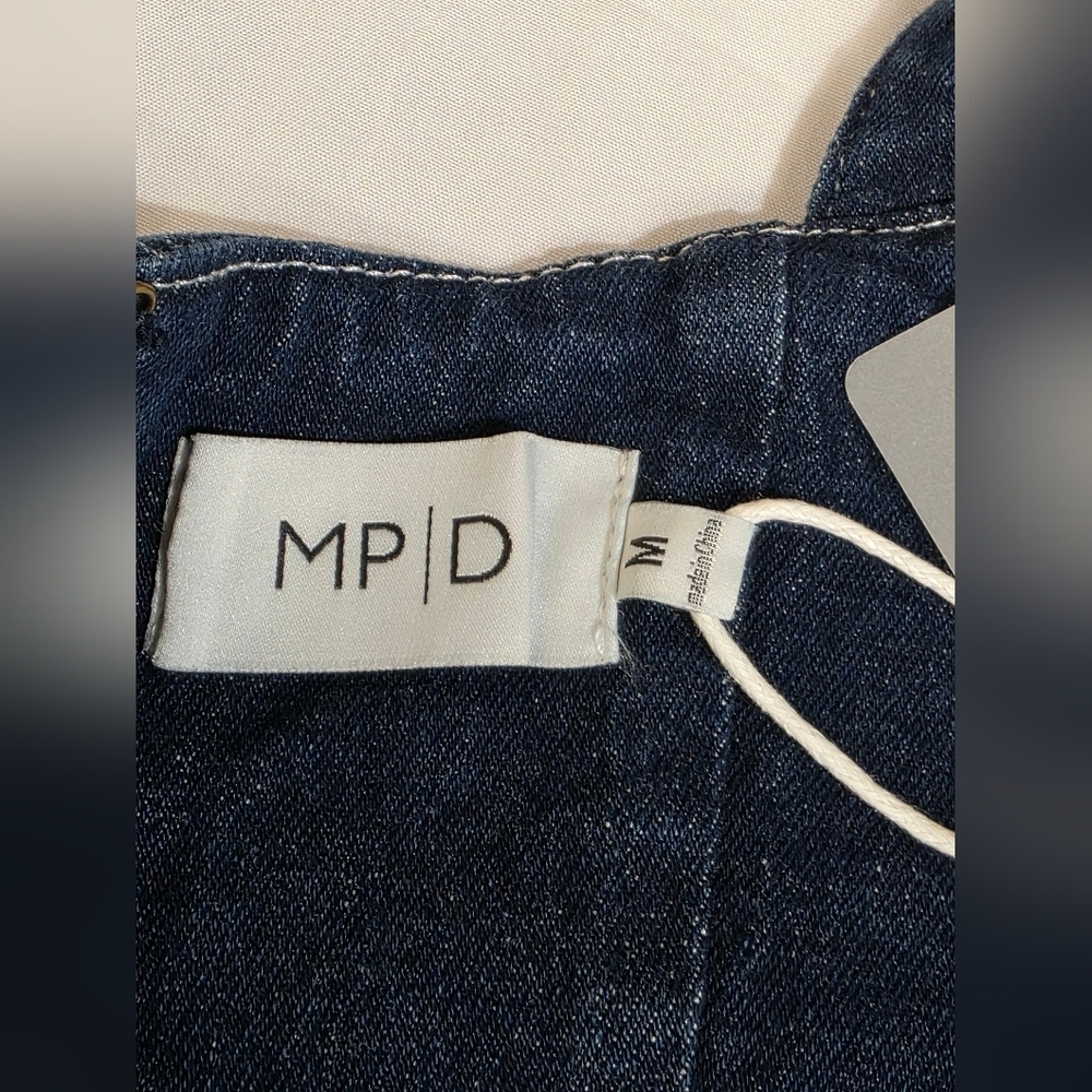 MINKPINK The Midnight Hour Darkwash Cotton Blue Denim Mini Dress Size Medium - Picture 4 of 14